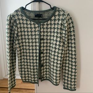 Asos Dogtooth Pattern Green Cardigan